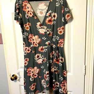 Beautiful floral faux wrap dress